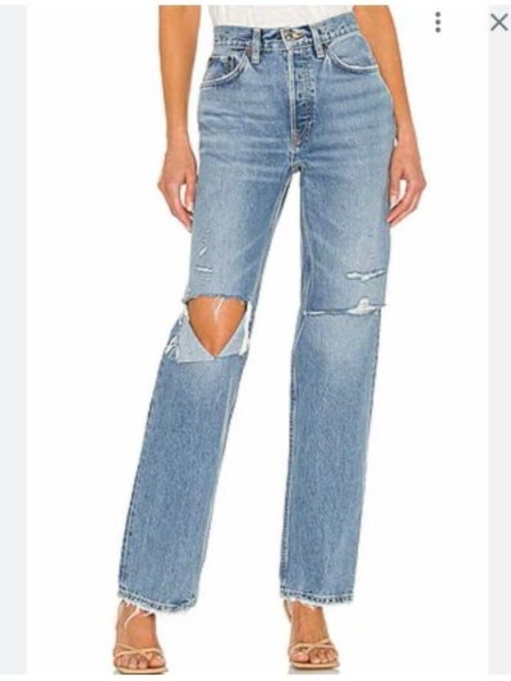 RE/DONE Originals 90s Comfy Jean Sunfaded Destroy Distressed Sz 27 Cotton